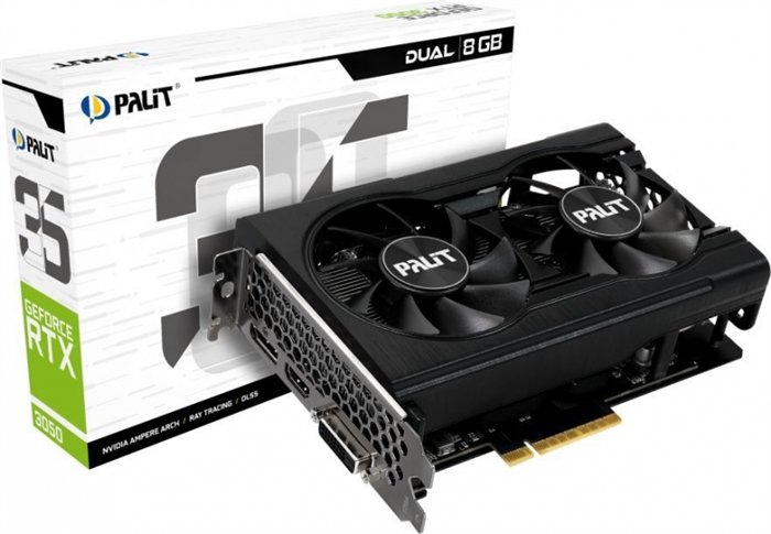 (1035864) Видеокарта Palit GeForce RTX 3050 Dual 8 ГБ (NE63050018P1-1070D) - фото 46563