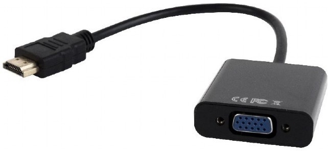 (1035965) Bion Переходник с кабелем HDMI - VGA+Audio, 19M/15F + miniJack 3.5mm, длина кабеля 15см, черный [BXP-A-HDMI-VGA-03] - фото 46800
