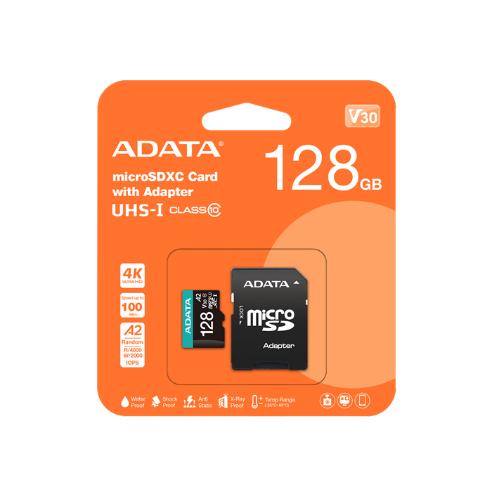(1037465) Флеш карта microSDXC 128GB A-Data AUSDX128GUICL10A1-RA1 Premier Pro + adapter - фото 47549