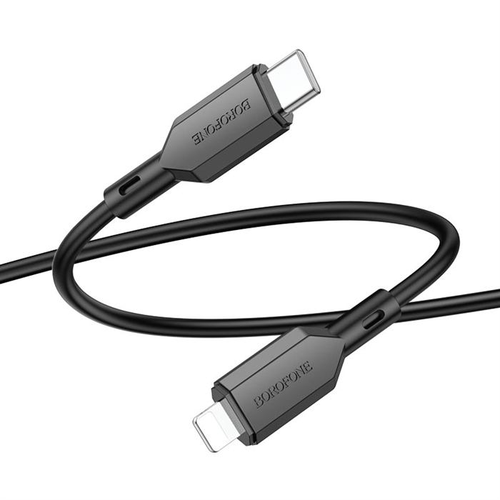 (1037910) USB кабель BOROFONE BX70 Lightning 8-pin, 2.4А, 1м, PVC (черный) - фото 47666