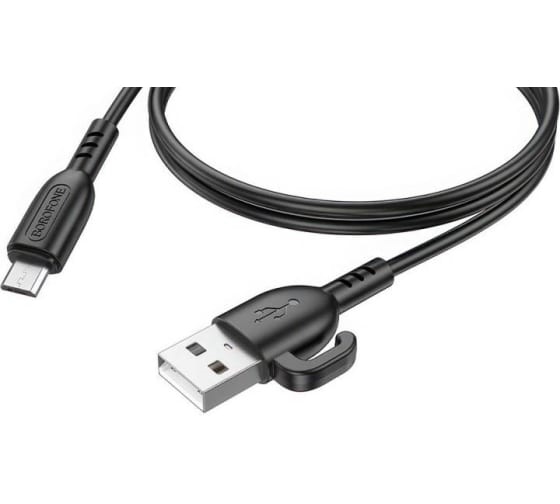 (1037915) USB кабель BOROFONE BX91 Symbol MicroUSB, 2.4А, 1м, PVC (черный) - фото 47668