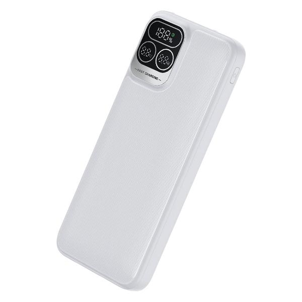 (1038461) Perfeo Powerbank Atomic Age 10000 mAh/LED дисплей/PD + QC 3.0/Type-C/2 USB/Выход: 5A, max 22.5WWhite (PF_E1473) PF_E1473 - фото 48180