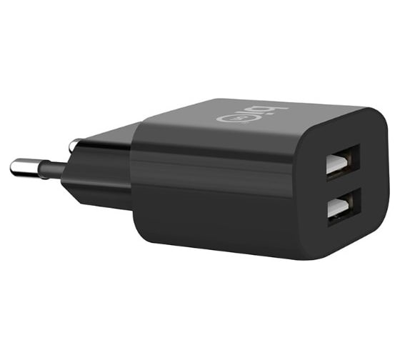 (1039068) Bion Сетевое Зарядное Устройство, 2*USB-A, 10 Вт, черный [BXP-ADP-2A-10B] - фото 48668