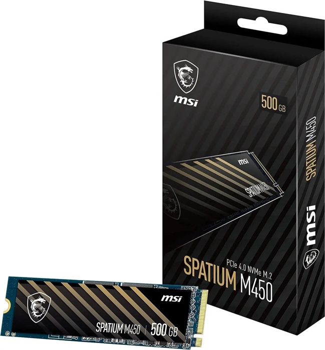 (1039648) MSI 500 ГБ Внутренний SSD-диск SPATIUM M450 M.2 PCI-E 4.0 (S78-440K220-P83) - фото 49349