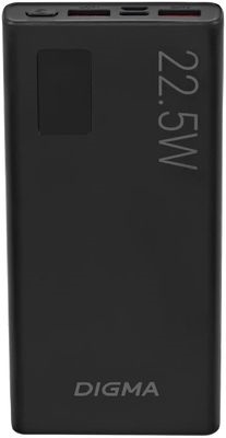 (1039891) Мобильный аккумулятор Digma DGPF10A 10000mAh QC3.0/PD3.0 22.5W 3A 2xUSB-A/USB-C черный (DGPF10A22PBK DGPF10A22PBK - фото 49512