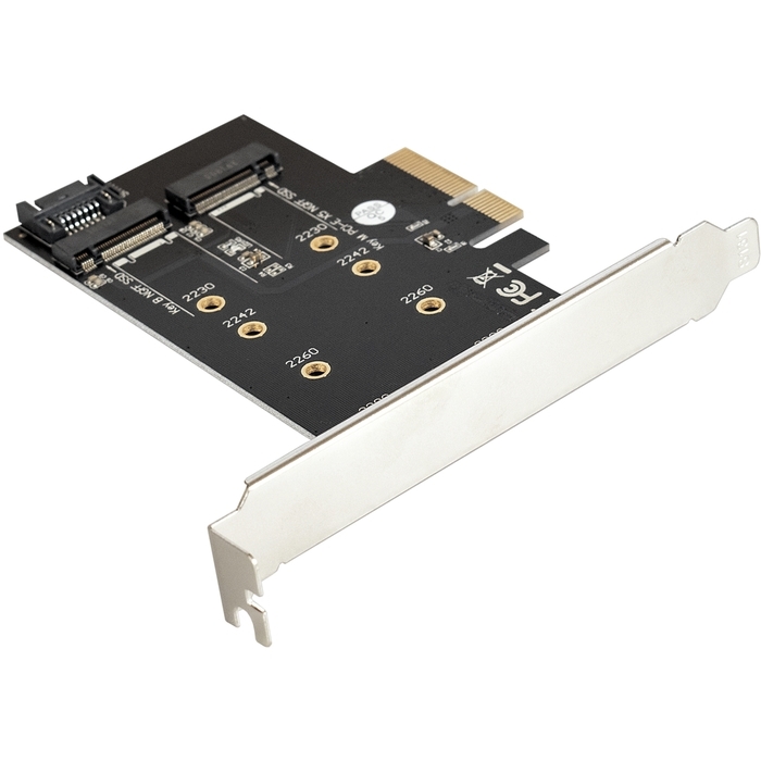 (1040383) Переходник ExeGate EXE-509 (M.2 B key -> SATA + M.2 M Key -> PCI-E x4, для установки SSD M.2 B key и M key в слот PCI-E) EX283713RUS - фото 50060