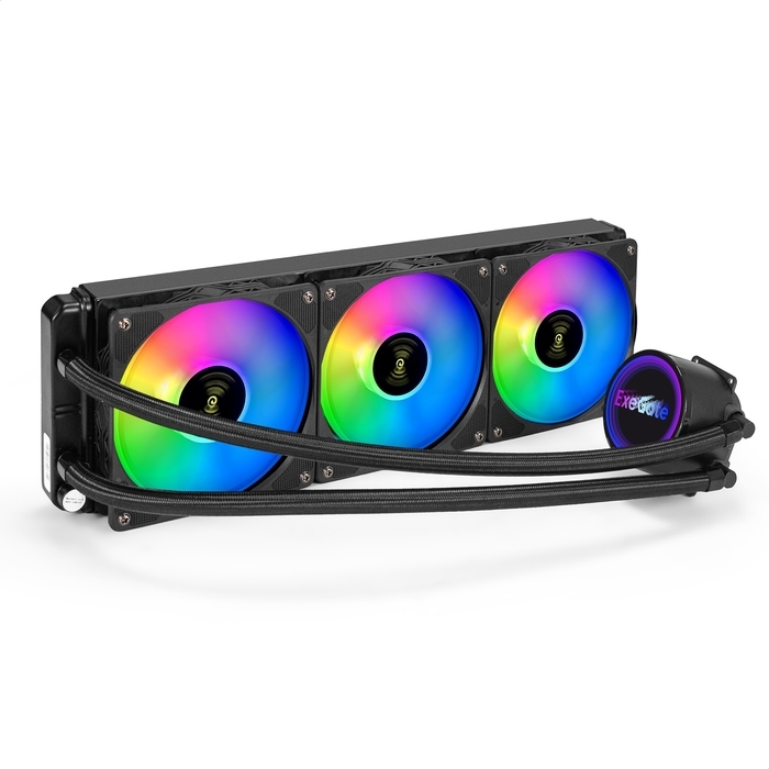 (1040394) Комплект водяного охлаждения ExeGate BlackWater-360.PWM.RGB (RGB подсветка, LGA2066/2011/1366/1150/1151/1155/1156/1200/1700/1851/AM4/AM5/FM1/FM2/FM2+/AM2/AM2+/AM3/AM3+, TDP 280W, Fan 120mm, PWM, 800-2000RPM, Hydro bearing, 4pin, макс. шум 3 EX297325RUS - фото 50071
