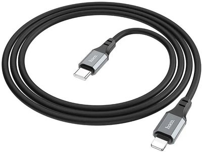 (1040451) Кабель Hoco X86 iP Spear PD X86 IP USB Type-C (m)-Lightning (m) 1м черный коробка X86 IP - фото 50148