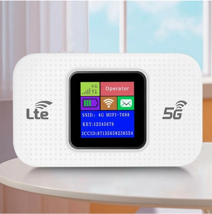 1040495 Роутер wifi c cим картой 4G, белый, экран, Слот для SIM-карты, USB Type-C, 2.4 ГГ, Мбит/с 300. 1040495 - фото 50155
