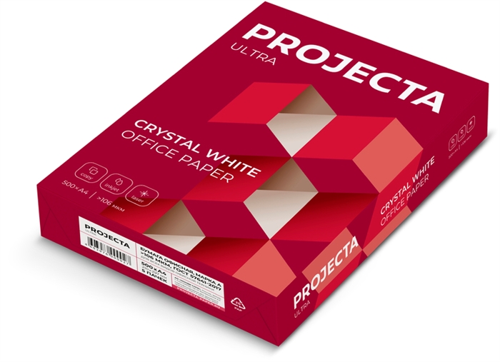 (1040536) Бумага офисная Projecta Ultra (А4, марка А, 80 г/кв.м, 500 листов) 1040536 - фото 50659