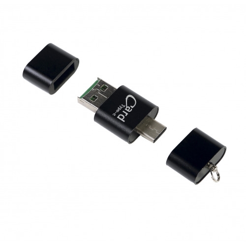 (1021845) Картридер, Type-C и USB подключение, слот microSD, ушко для подвески, цвет МИКС 2534291 SL2534291 - фото 51034