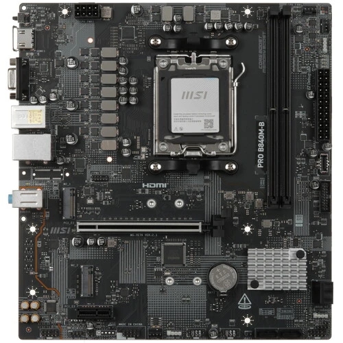 (1042105) Материнская плата MSI PRO B840M-B SocketAM5 AMD B840 2xDDR5 mATX AC`97 8ch(7.1) 2.5Gg RAID+VGA+HDMI PRO B840M-B - фото 51206