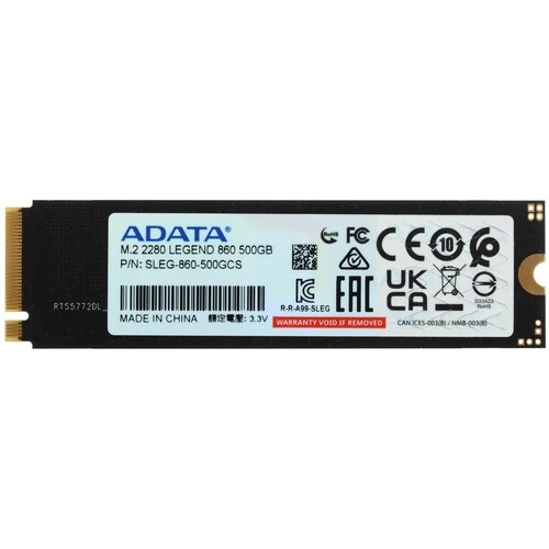 (1040946) Накопитель SSD A-Data PCIe 4.0 x4 500GB SLEG-860-500GCS Legend 860 M.2 2280 SLEG-860-500GCS - фото 51210
