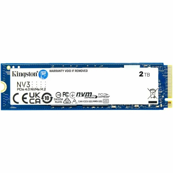 (1042036) Твердотельный накопитель SSD M.2 2230 Kingston 2.0Tb NV3 Series <SNV3SM3/2T0> (PCI-E 4.0 x4, up to 6000/5000Mbs, 3D NAND, NVMe, 640TBW, 22х30mm) SNV3SM3/2T0 - фото 51213