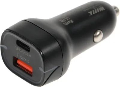 (1042093) Автомобильное зар./устр. Wiiix UCC-7-2-08 50W 3A+2A (PD+QC) USB-C/USB-A универсальное черный UCC-7-2-08 - фото 51314