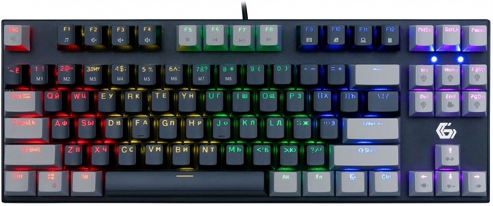 1042496 Проводная механ.клавиатура Gembird, 87кл, Rainbow, коричн.свитчи, 1.8м, черная KB-G600-1 - фото 51361