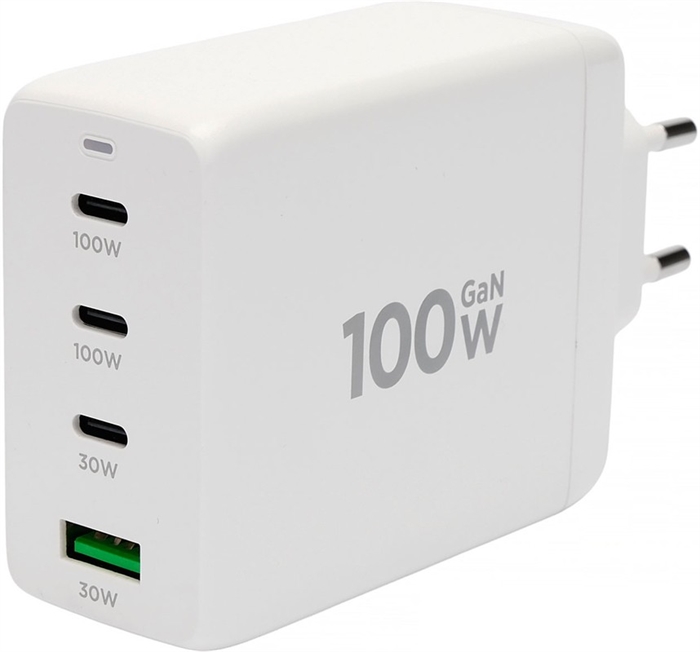 1042451 Зарядное устройство Cablexpert 100Вт GaN, 5A, QC5.0/PD, 3xType-C, 1xUSB, белый, коробка MP3A-PC-66 - фото 51380
