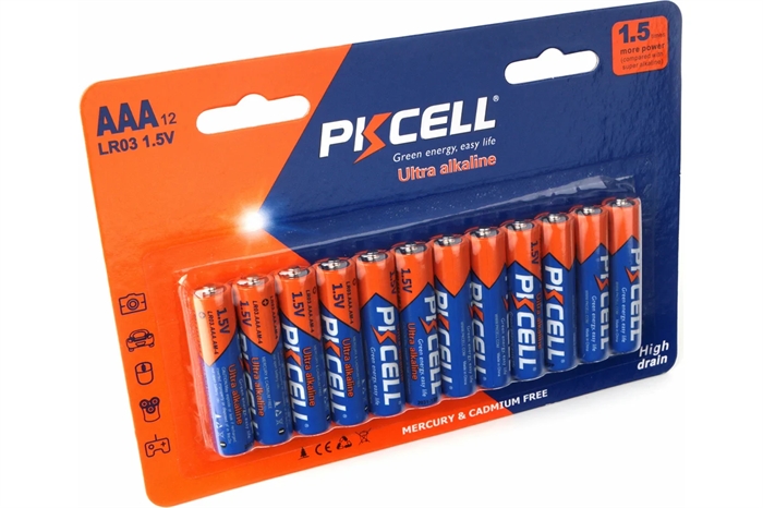 1042530 Щелочной/алкалиновый элемент питания PKCELL LR03-4B тип - AAA 4 шт в блистере LR03-4B - фото 51580