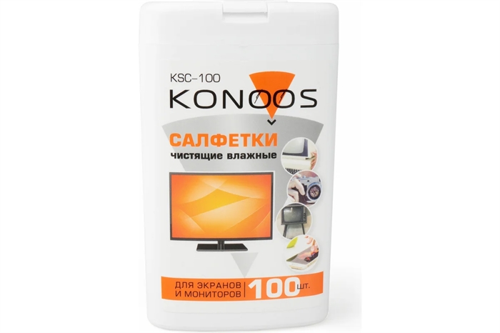 1042396 Konoos KSC-100 Салфетки для экранов в компактной банке, 100 шт KSC-100 - фото 51592