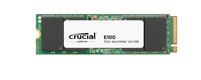 (1042761) Твердотельный накопитель SSD M.2 Crucial 480Gb E100 <CT480E100SSD8> (PCIe 4x4, up to 4700/2500MBs, 3D NAND, NVMe, 60TBW, 22х80mm) CT480E100SSD8 - фото 51763