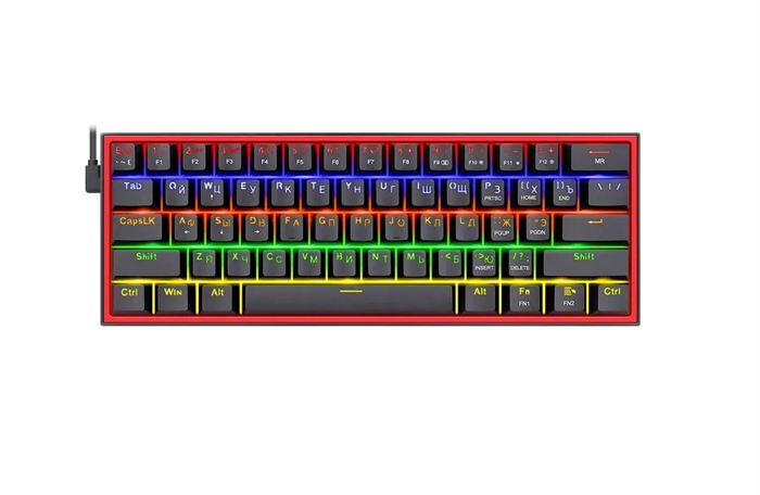 (1042754) Redragon Fizz RU механическая клавиатура, Rainbow, черный, red свитч 72594 - фото 51909