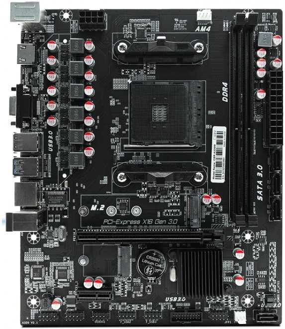 (1043059) CBR A320M { Chipset A320, Socket AM4, 2*DDR4, mATX, VGA+HDMI, 1*PCIEx16, 1*PCIEx1,1*M.2(PCIe NVMe Gen3 x4 & SATA3), 4*SATA3, 2*USB2.0 + 2*USB3.0, LAN 1Gb} MB-AFA320M-RTL - фото 52097