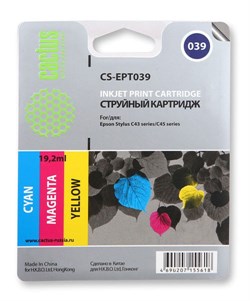 (1003722) Картридж струйный Cactus CS-EPT039 цветной для Epson Stylus C43 (6.2*3ml) - фото 7613