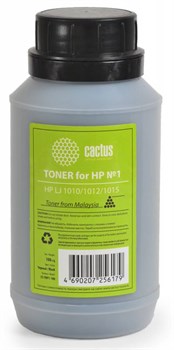 (1003267) Тонер для принтера Cactus CS-THP1-100 черный (флакон 100гр) HP LJ 1010/1012/1015 подходит для 2612a - фото 7922