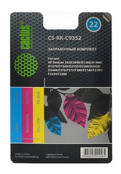 (1004533) Заправочный набор Cactus CS-RK-C9352 цветной (3x30мл) HP DeskJet 3920/3940/D1360/D1460/D1470/D1560 - фото 7960