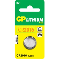 (108038) Батарейка GP lithium 3v CR2016 (1шт.) - фото 8026