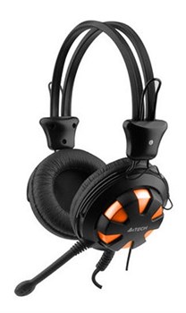 (1004232) Наушники с микрофоном A4Tech HS-28 оранжевый/черный 2.2м накладные (HS-28 (ORANGE BLACK)) - фото 8249