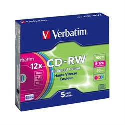 (13459) CD-RW Verbatim 700Mb 8-12x 80мин (43167) Slim Case - фото 8764