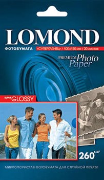 (3330334) Lomond Фотобумага суперглянцевая, 10x15, 260 г/ м2, 20 листов - фото 9346