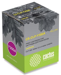 (3330104) Тонер-картридж лазерный CACTUS CS-CLP-Y300A желтый для принтеров SAMSUNG CLP-300/ 300N/ CLX-3160N/ 3160FN, 1000 стр. - фото 9504