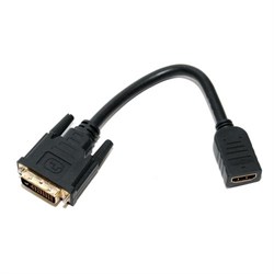 (107068)  Переходник DVI (M) -> HDMI (F),  0,15m, позолоченные контакты, 5bites (BC-HDF2DVI) - фото 9569
