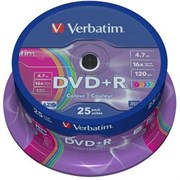 (1007522) Диск DVD-R Verbatim 4.7Gb 16x wagon wheel (25шт) (43730) 43730