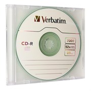 (65513) Диск CD-R Verbatim 700Mb 52x Slim case (10шт) (43415)