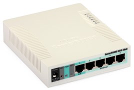 (1008184) Беспроводной маршрутизатор MikroTik, RouterBOARD 951G-2HnD with 600Mhz CPU,128MB RAM, 5xGbit LAN, built-in 2.4Ghz 802b/g/n 2x2 two chain wireless with integrated antennas, plastic case, PSU