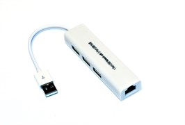 (1008829) Адаптер USB 2.0 LAN c хабом USB на 3 порта KS-is (KS-311)