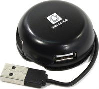 (1009573) Концентратор 5bites HB24-200BK 4*USB2.0 / USB PLUG / BLACK