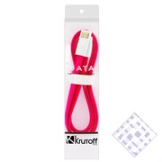 (1010011) USB кабель Krutoff micro с магнитом (1m) розовый в коробке