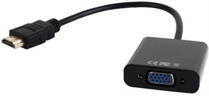 (209451)  Переходник HDMI (M) -> VGA (F) + Audio, 0.15m, Gembird (A-HDMI-VGA-03)