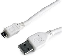 (1011458) Кабель USB 2.0 Cablexpert, AM/microBM 5P, 1м, белый, пакет