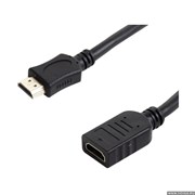 (1012002) Удлинитель кабеля HDMI Cablexpert CC-HDMI4X-0.5M, 0.5м, v2.0, 19M/19F, черный, позол.разъемы, экран, пакет