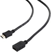 (1012005) Удлинитель кабеля HDMI Cablexpert CC-HDMI4X-6, 1.8м, v2.0, 19M/19F, черный, позол.разъемы, экран, пакет