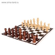 Шахматные фигуры, дерево, высота короля 8 см, с полем из ПВХ 29х29 см, в пакете 536157 536157