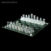 (2905228180009) Шахматы настольные, стеклянная доска 24 × 24 см, прозрачная 522818