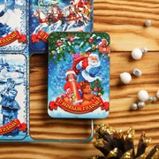 Магнит новогодний деревянный "Шестёрка" с голографией, 6×4 см 2933295