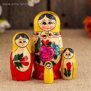 Матрёшка «Семёновская», желтый платок, 4 кукольная, 9 см 1040179