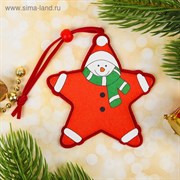 Подвеска новогодняя "Веселые друзья", с фетром, МИКС   3567202 3567202